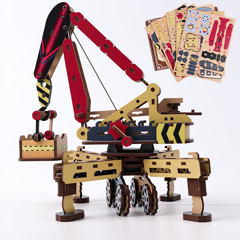Kids Education Mobile - 3D Ahşap Mobil Vinç Bulmaca DIY