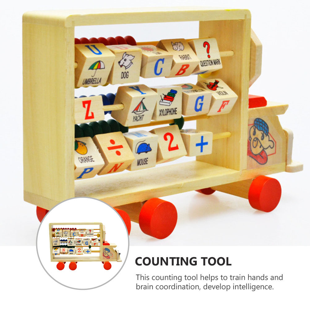 Ahşap, Renkli Boncuklu Abaküs  - Kids Education Calculator incelemesi ve fiyatı